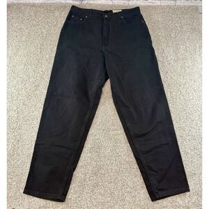 Vintage Eddie Bauer Denim Black Jeans Women's Size 18 Tapered Ankle High Rise